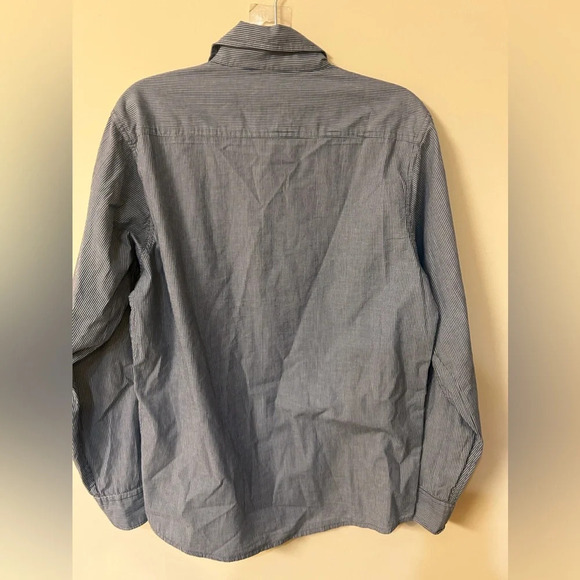 Wrangler Jeans Co 1947 Mens M Shirt Button Front Red Stripe 100% Cotton  Pocket - Picture 3 of 3